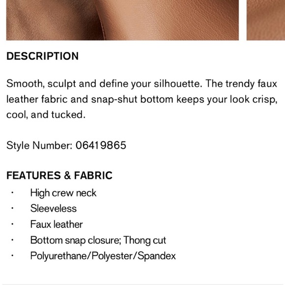 Express Body Contour Faux Leather bodysuit. - Picture 3 of 10